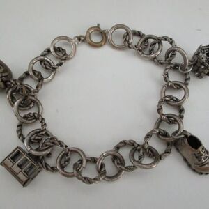 Cute Vintage Charm Souvenir Bracelet Swiss Switzerland Silver tone